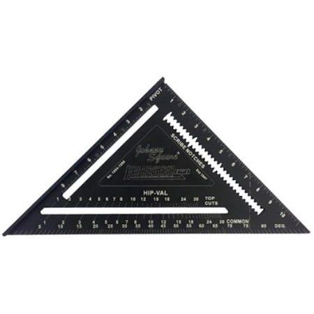 Johnson Level & Tool Johnson Level 12 in. Johnny Square Professional Easy-Read Aluminum Rafter Square With out Manual JO308598